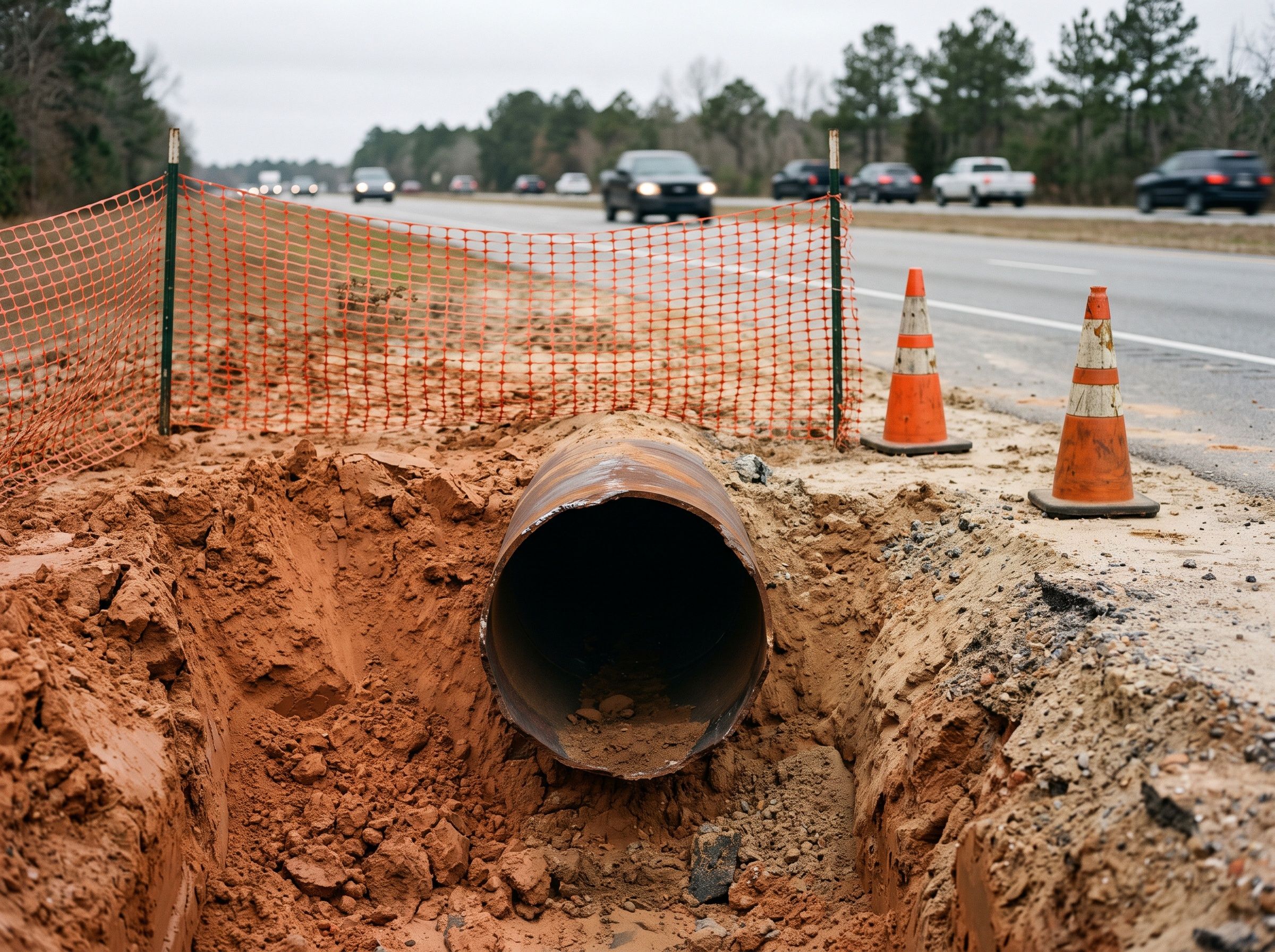 Auger Boring at US-501 casing for water transmission, Conway, SC